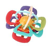 POENVFPO Manhattan Ball, BPA Free Plastic Teether for Babies with 4 Textures for Gum Relief, Soft Sensory Toy for Infants 0-18 Months