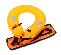 POENVFPO Manual Inflatable Life Jacket Belt with Reflective Tape and Whistle, Adjustable Waist Flotation Device for Fishing Boating (Orange)