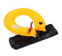 POENVFPO Manual Inflatable Life Jacket Belt with Reflective Tape and Whistle, Adjustable Waist Flotation Device for Fishing Boating (Black)