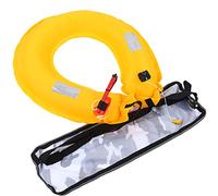 POENVFPO Manual Inflatable Life Jacket Belt with Reflective Tape and Whistle, Adjustable Waist Flotation Device for Fishing Boating (White Camouflage)