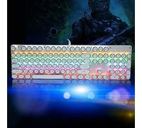 POENVFPO Mechanical Keyboard, Gaming Keyboard with Metal Frame, Plug-and-Play for PC Users, Typing, Programming, and Home Office Use