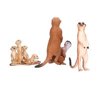 POENVFPO Meerkat Figurine Exquisite Simulated Cute Model Toy for Children, Safe and Eco-Friendly Home Decoration for Family Parties, Pack of 3 Different PVC Meerkat Models (3 meerkats (solid))