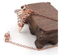 POENVFPO Metal Spiritual Pendulum, Durable Dowsing Pendulum for Divination and Healing, 42x22mm with 7" Chain, Perfect for Energy Work and Chakra Testing (Rose Gold)