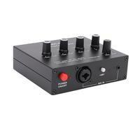POENVFPO Microphone Preamp, Mic Preamp with 3.5mm 6.5mm XLR 60db Gain & 48V Phantom Power Condenser Dynamic Mics for Studios & Gigs