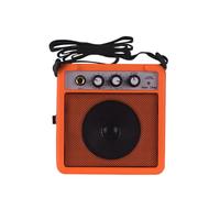 POENVFPO Mini Guitar Amplifier, 5W Portable Electric Acoustic Amp with Volume Control, Tone Knobs, 6.35mm Input, Headphone Output, Battery or DC Power, 12.7 X 6 X 12.5cm (Orange)