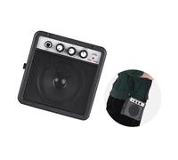 POENVFPO Mini Guitar Amplifier, 5W Portable Electric Acoustic Amp with Volume Control, Tone Knobs, 6.35mm Input, Headphone Output, Battery or DC Power, 12.7 X 6 X 12.5cm (Black)