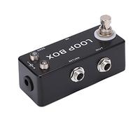 POENVFPO Mini Guitar Loop Effect Pedal, Metal Black, True Bypass Channel Selection with LED Indicator for Electric Bass