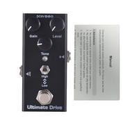 POENVFPO Mini Guitar Ultimate Drive Overdrive Pedal, Rich Distortion Sound, True Bypass, Aluminum Housing, Gain Level Tone Controls, DC 9V Power, 6.35mm Jacks, for Electric Guitar Effects