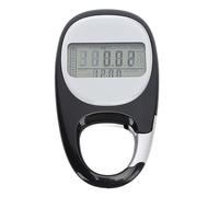 POENVFPO Pedometer for Walking, Clip On 3D Multifunctional Step Counter for Travel Mountaineering Sports, Daily Exercise Time Monitor (Black)