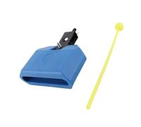POENVFPO Percussion Plus Metal and ABS Cowbell with Mallet, Blue, Adjustable Mount for Drums, Sports Events, Music Education