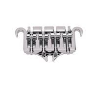 POENVFPO Polished Chrome Plated Zinc Alloy Bass Bridge, 4 String Replacement Guitar Bridge with Adjustable Height and Intonation Saddles, for Bass Instrument Sustain Resonance