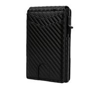 POENVFPO Pop Up Wallet, Carbon Fiber, 11 Cards, Magnetic Blocking