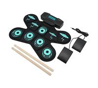 POENVFPO Portable and Foldable Electronic Drum Set with Dual Stereo Speakers - 9-Key Drum Pad for Adults Beginners - Charging Kit for Easy Storage - Non- Silicone Material