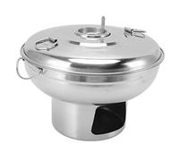 POENVFPO Portable Charcoal Hot Pot Durable Stainless Steel for One Person Dining Experience (Silver)