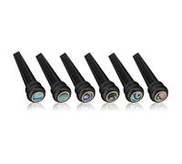 POENVFPO Premium Ebony Bridge Pins with Copper Ring and Abalone Shell, 6-Piece Set for Acoustic Folk Guitar, Professional Grade Guitar Accessories