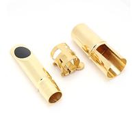 POENVFPO Professional 5C Brass Alto Saxophone Mouthpiece, with Protective Cap and Extra Pads, for Eb Sax Players, Classical Music Performance