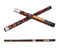 POENVFPO Professional Bamboo F-Key Flute, Traditional Wind Instrument Kit, Two-Section Design with Cupronickel Connector, Includes Storage Box and Accessories for Musicians and Beginners