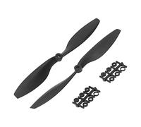 POENVFPO RC Aircraft Propellers, Black Nylon Flexible Aerodynamic Design Easy Assembly Lightweight Durable, with Professional Production Technology, for Fixed Wing RC Plane Replacement