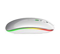 POENVFPO Rechargeable Wireless Mouse with Colorful Lights for the Use of Windowsxpvistame Office. (Silver)