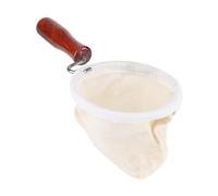POENVFPO Reusable Washable Flannel Cloth Coffee Filter Strainer with Wood Handle for Home Brewing Coffee Lovers (Large)