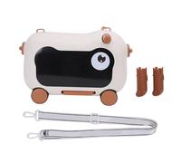 POENVFPO Ride on Suitcase, 3kg Internal Storage Load Capacity, Carry on Luggage with Wheels, 25kg External Housing Load Capacity for Kids, Travel, Airport, Family Trips (Brown)