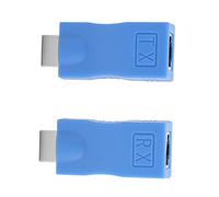 POENVFPO RJ45 Male with HD Multimedia Interface Interface Female Adapter Emitting Receiver with 1080p Resolution, Transmission Distance of 30 M, Small and Portable, Rate of 2.5 Gbit/S, Blue ABS