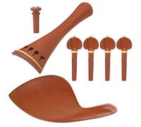 POENVFPO Rosewood Violin Fittings Set, 4/4 Size Complete Parts with Chin Rest, Pegs, Tailpiece, End Pin for Full Size Violin, Professional Quality Accessories