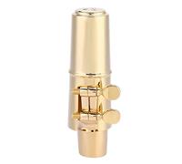 POENVFPO Saxophone Mouthpiece, Professional Brass Alto Sax 6C Gold, with 2 Pads and Cap, for Classical Music and Saxophone Lovers