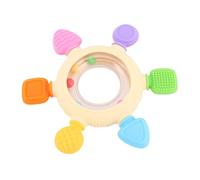 POENVFPO Silicone Baby Rattle Teething Ring, 6 Fingers Teething Newborn Sensory Toys, with Peace of Mind Play, for On-The-Go Parents