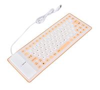 POENVFPO Silicone Keyboard Lightweight Portable Soft Silent for Laptops 85 Keys USB Wired Comfortable Design (Orange)