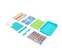 POENVFPO Sling Puck Game, 6 in 1 Plastic Tabletop Board Game with Elastic Bands and Bowling Set, Fast Strategy Play for Family Kids Parties Camping Travel
