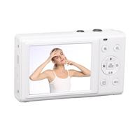 POENVFPO Small Digital Camera, 5K 80MP 18x Zoom Autofocus WiFi Camera for Travel Live Streaming Daily Life Photography (White)