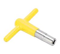 POENVFPO T Shaped Drum Wrench Zinc Alloy Drum Key with Silicone Handle 3 8 Square Drive for Tuning and Maintenance Compact Grip Tool for Drummers Studio Practice (Yellow)