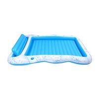 POENVFPO Thickened Inflatable Tanning Pool Lounger with Pillow Extra Large 81.9x53.9 Inches PVC Floating Bed for Adults 2-Person Rapid Inflation with Headrest for Pool Beach Lake