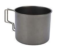 POENVFPO Ti Cup, Pure Camping Coffee Mug with Foldable Handle and Secure Lid, Lightweight Portable for Outdoor Travel Hiking Picnic (9CM)