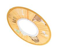 POENVFPO Toddler Shower Cap, Cloth Kids Bathing Hat with Elastic Inner Ring, Eye and Ear Protection, Cartoon Print, 12cm Inner 28.5cm Outer for Bathing Hair Cutting Sunshade (Yellow Monkey Model)