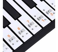 POENVFPO Transparent Piano Keyboard Stickers, Removable Notes for Beginners with Color Coded Keys, Easy to Use and Remove, Compatible with 61 or 88 Key Electronic Pianos