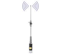 POENVFPO UHF Mobile Radio Antenna with Adjustable Frequency for Efficient Communication 30cm Silver Durable Metal