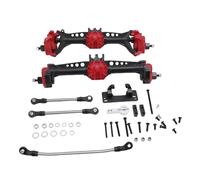 POENVFPO Upgraded Nylon RC Car Front and Rear Axle Set, Optimized Steering Design Complete Upgrade Kit for Axial SCX10, SCX10 II 1/10 Scale Crawlers (Black Red)