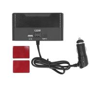 POENVFPO USB C Car Charger 4 Socket Splitter with Digital Voltage Meter 12V 24V Fast Charging Dual Ports 31A 120W Power Adapter for Vehicles