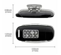 POENVFPO USB Charging Step Counter, Large LCD Screen 3D Pedometer for Walking, Easy to Use with Clamp/Holder and Lanyard for Adults and Kids