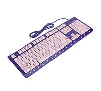 POENVFPO USB Wired UltraThin Keyboard Cute Cartoon Design Silent for Home Office Pink 104 Keys 51.2in (Purple Pink)