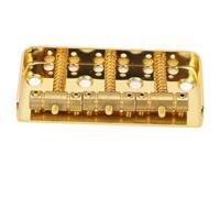 POENVFPO Vintage Brass Bridge with Compensated 3 Saddles for Telecaster Guitar, 2-1/8 Inch String Pitch, Top and Through-Body Compatible, with Installation Hardware
