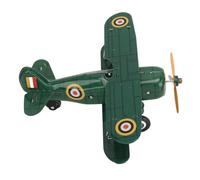 POENVFPO Vintage Wind Up Airplane Toy, Retro Tinplate Clockwork Aircraft Collectible Handcrafted Decoration, with Rotating Propeller, for Kids Adults Christmas Birthday Gift