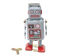POENVFPO Vintage Wind Up Robot Toy, Retro Classic Clockwork Spring Tinplate Toy with Clumsy Walking Stride, for Collectors Birthday Party Festival Gift