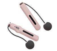 POENVFPO Weighted Jump Rope, Smart LED Display with Gravity Sensor Ball and Voice Announcement for Fitness, Men Women Children (Pink)