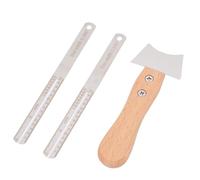 POENVFPO Wooden Handle Guitar Bridge Slot Scraper, 2 Rulers Music Instrument Tools for Luthier