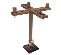 POENVFPO Wooden Hooks Fast Paced Interactive Ring Game for Four Players Table Top Hook and Ring Game for Party Bar with Handmade Design for Backyard Fun