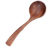 POENVFPO Wooden Ladle Durable Handcrafted Porridge Spoon with Comfortable Handle, for Kitchen Tool & Home, Wood (Large Curved Hook Spoon)