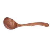 POENVFPO Wooden Ladle Durable Handcrafted Porridge Spoon with Comfortable Handle, for Kitchen Tool & Home, Wood (Medium Curved Hook Spoon)